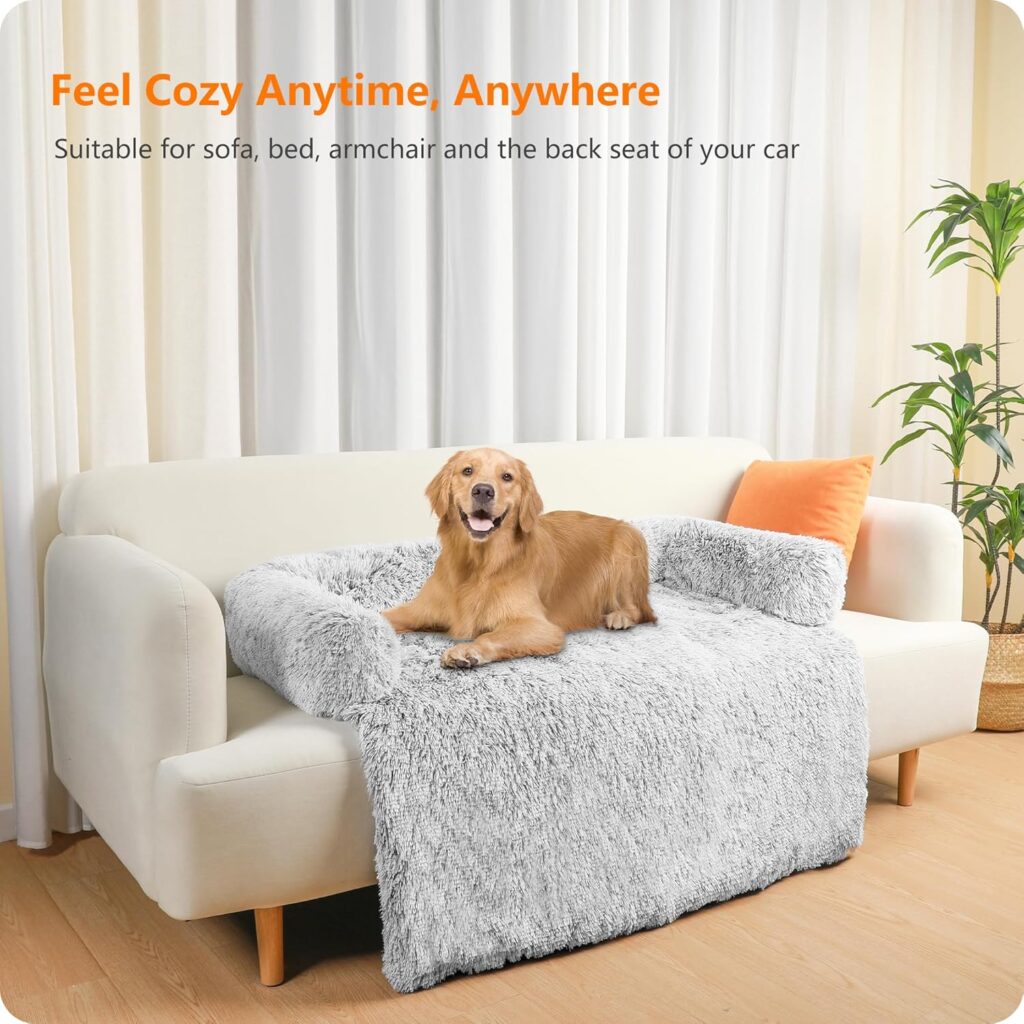 Großes Hundebett (XL, 110x95x18 cm): Waschbares & Rutschfestes Hundekissen in Hellgrau – Idealer Sofa-Schutz für Mittelgroße & Große Hunde   Sources