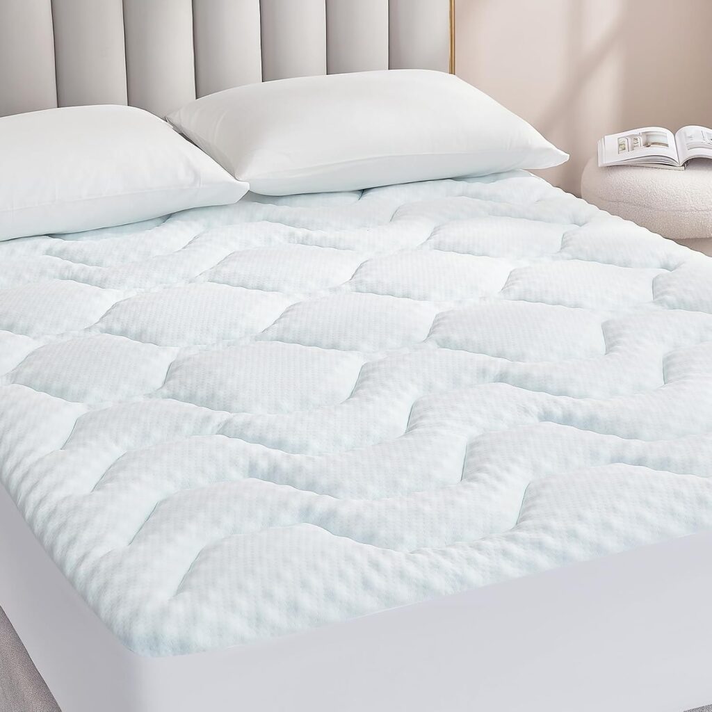 Gel Topper 140x200cm: Memory Foam Matratzentopper mit extra tiefer Tasche, Weiß