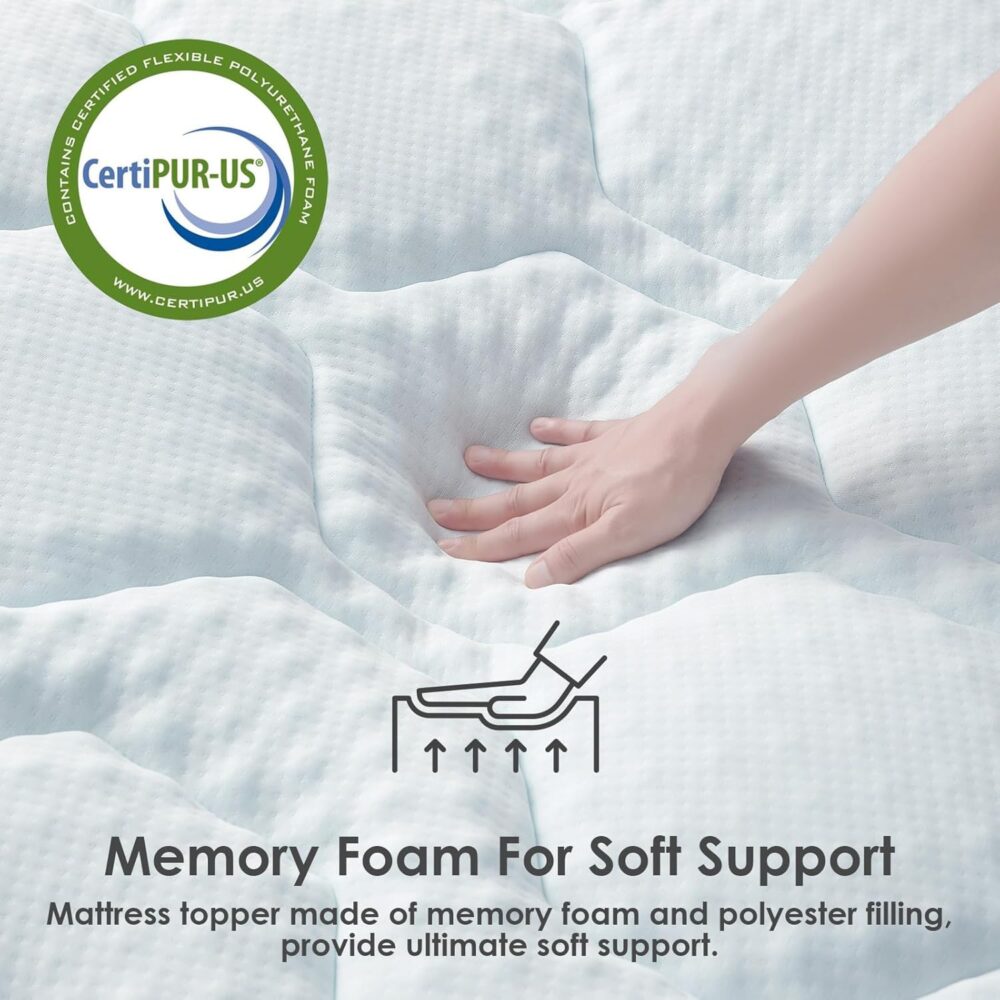 Gel Memory Foam Matratzentopper 140x200 cm Weiß – Bild 3