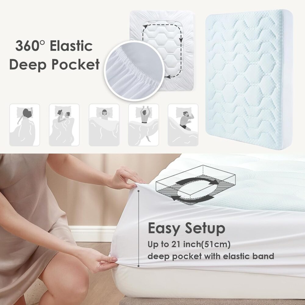 Gel Memory Foam Matratzentopper 140x200 cm Weiß – Bild 4