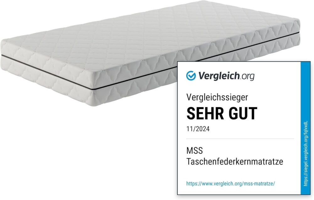 Federkernmatratze 70x200 cm H3 7-Zonen Komfort – Bild 3