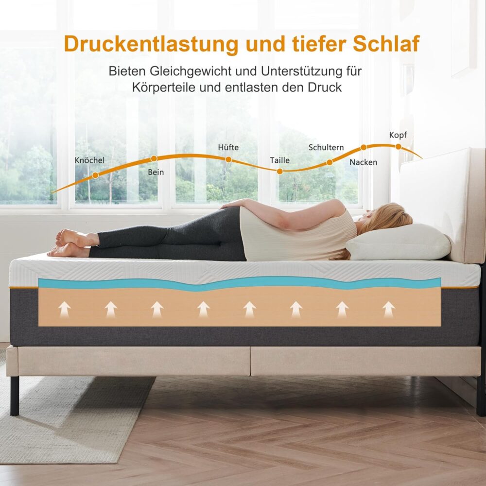 Kaltschaummatratze 140x200 cm H3 mit Bezug – Bild 3
