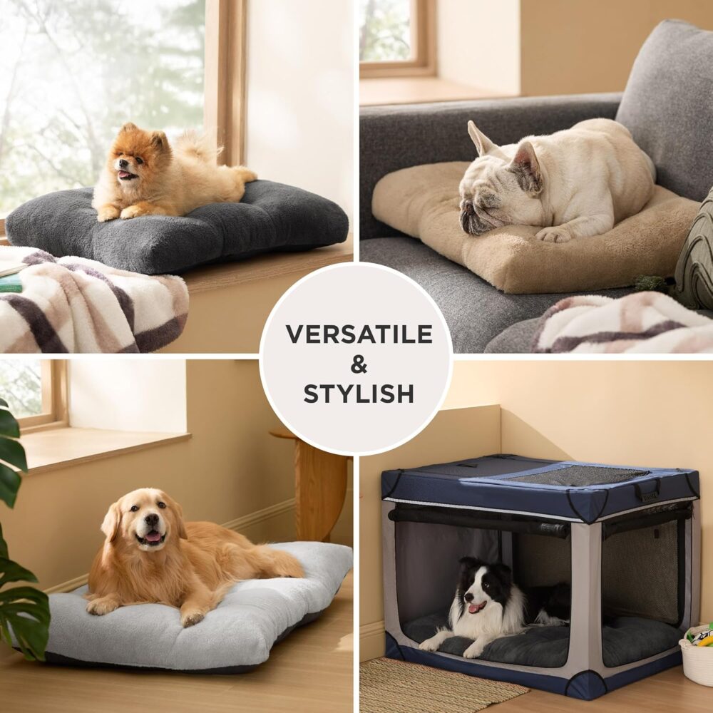 Waschbares XL Hundebett 104x69 cm grau rutschfest – Bild 3