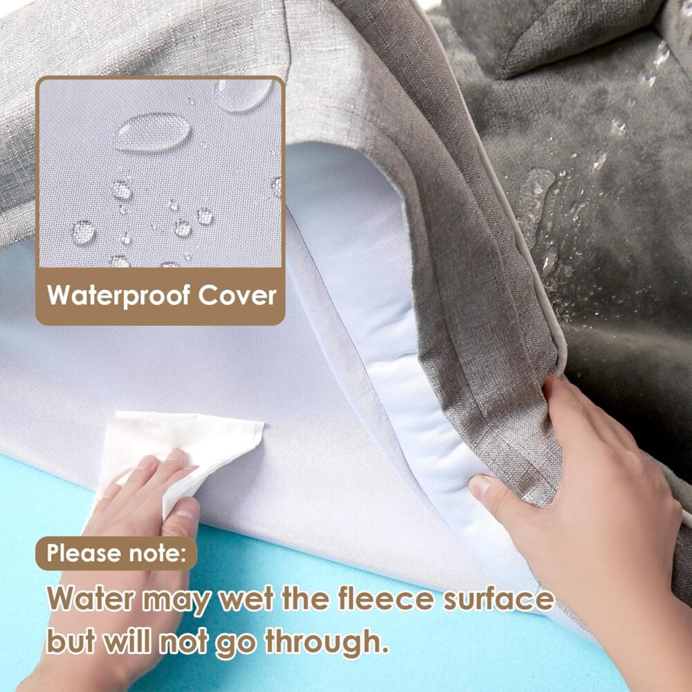 Orthopädisches Hundebett für große Hunde – Memory Foam Hundekorb, Waschbares wasserdichtes Hundesofa, Rutschfeste Hundecouch mit hohem Rand – Bild 7