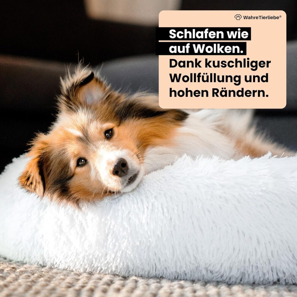 Hundebett Fluffy Wolke - Waschbarer Bezug, Flauschiges Hundekissen für Große, Mittelgroße & Kleine Hunde | Komfortabler Hundekorb – Bild 4