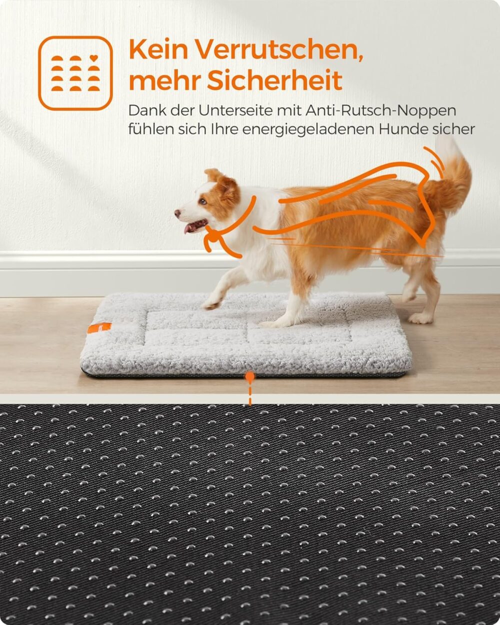 Hundedecke Haustierdecke für Hunde Katzen 90x65 cm L Rutschfest Waschbar Grau – Bild 3