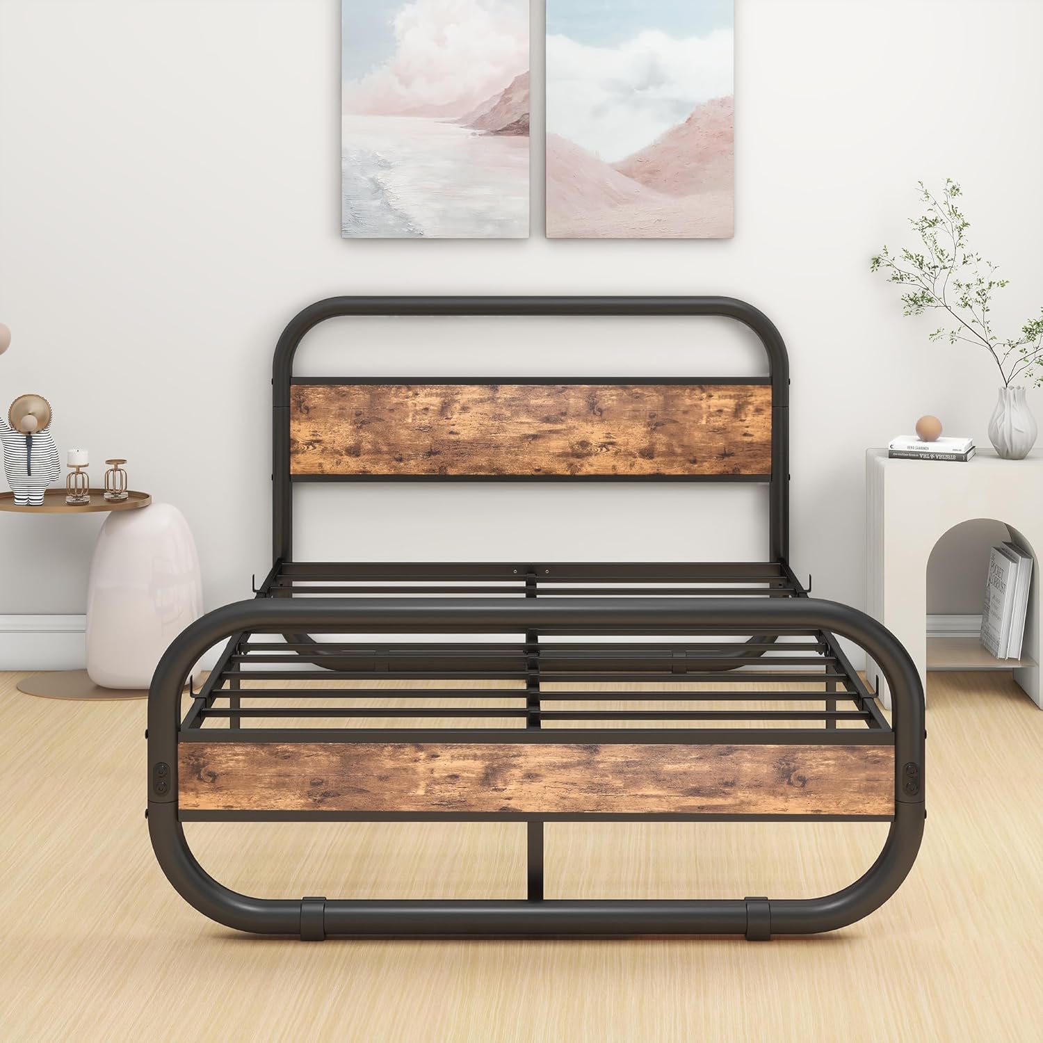 Metallbett 120x200 cm Braun mit Lattenrost – Bild 4