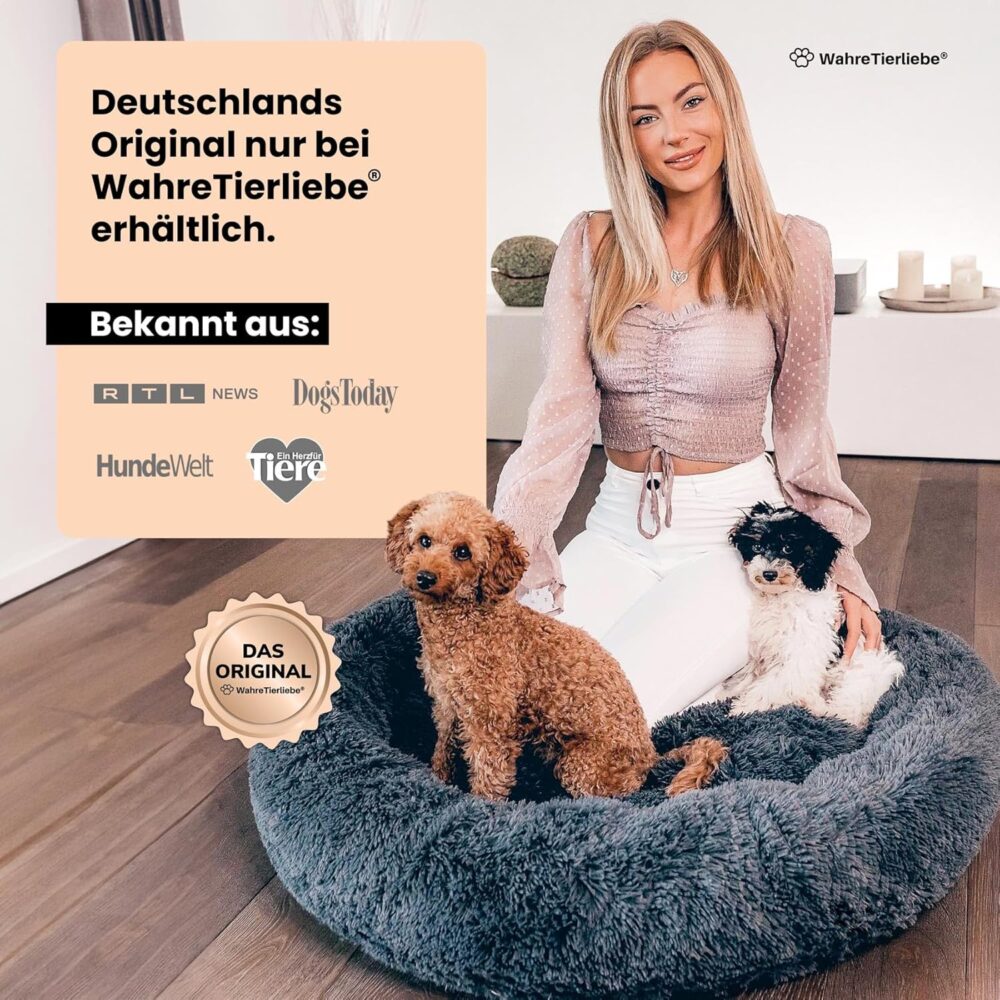 Hundebett Fluffy Wolke - Waschbarer Bezug, Flauschiges Hundekissen für Große, Mittelgroße & Kleine Hunde | Komfortabler Hundekorb – Bild 5