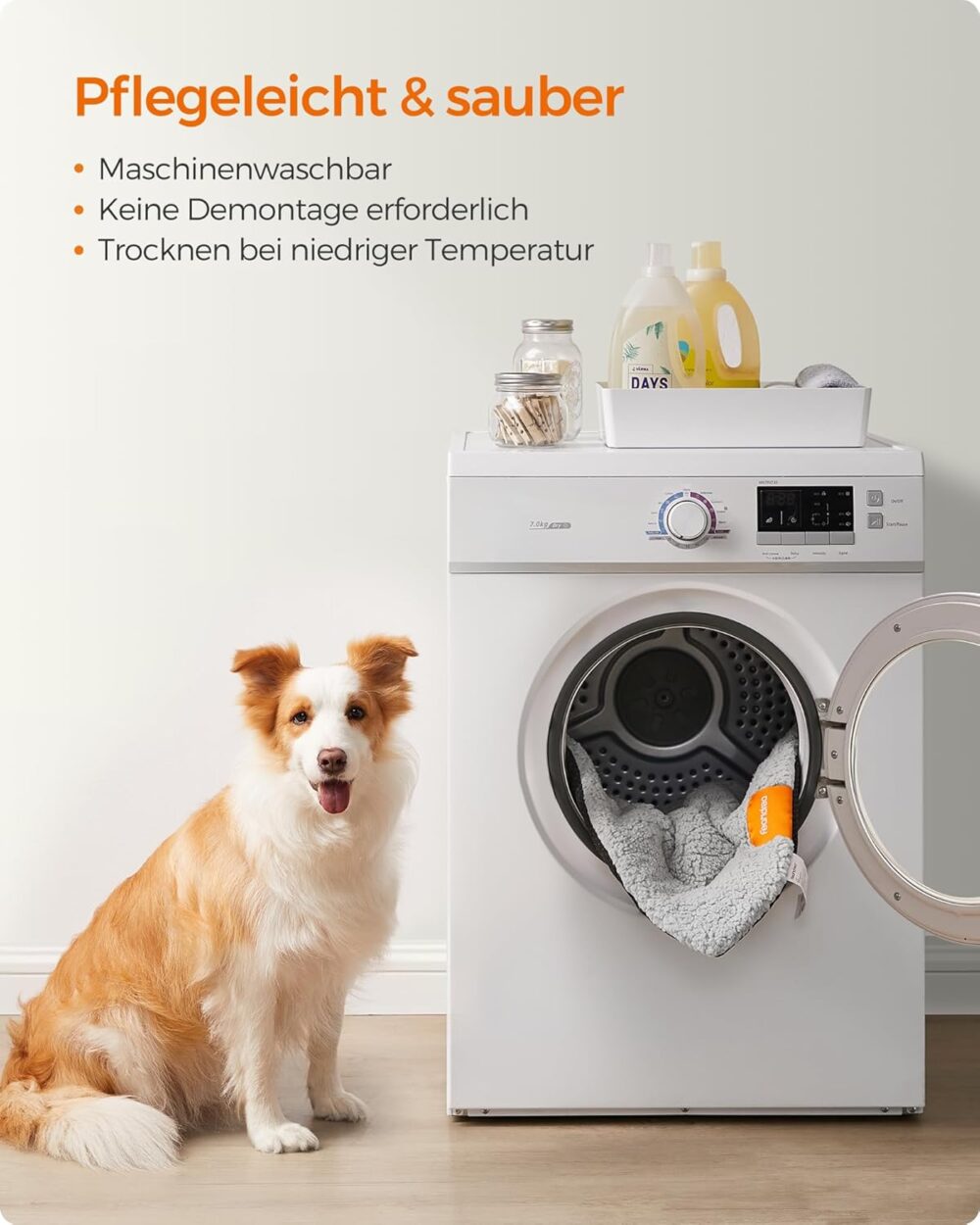 Hundedecke Haustierdecke für Hunde Katzen 90x65 cm L Rutschfest Waschbar Grau – Bild 4