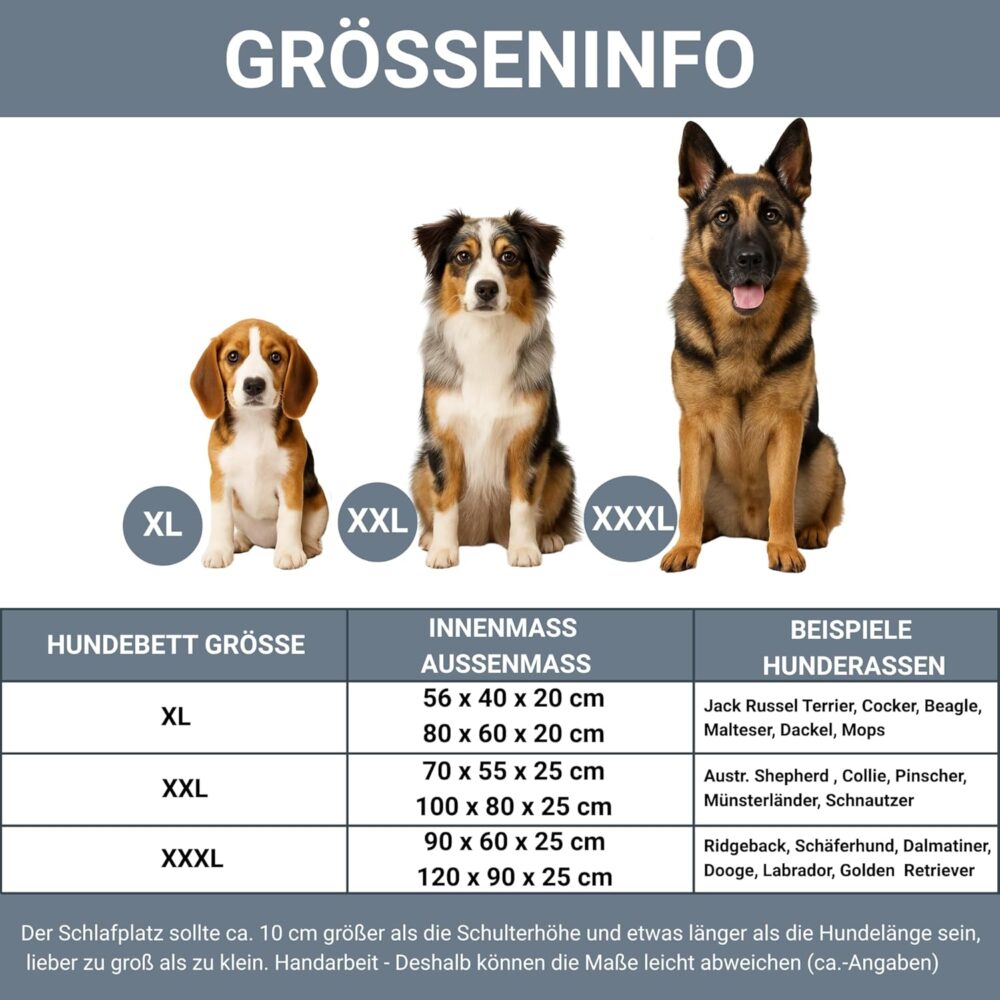 Hundebett XXL 100x80x25 cm Blau, Waschbar & Robust, Gemütlicher Hundekorb für mittelgroße Hunde – Bild 5