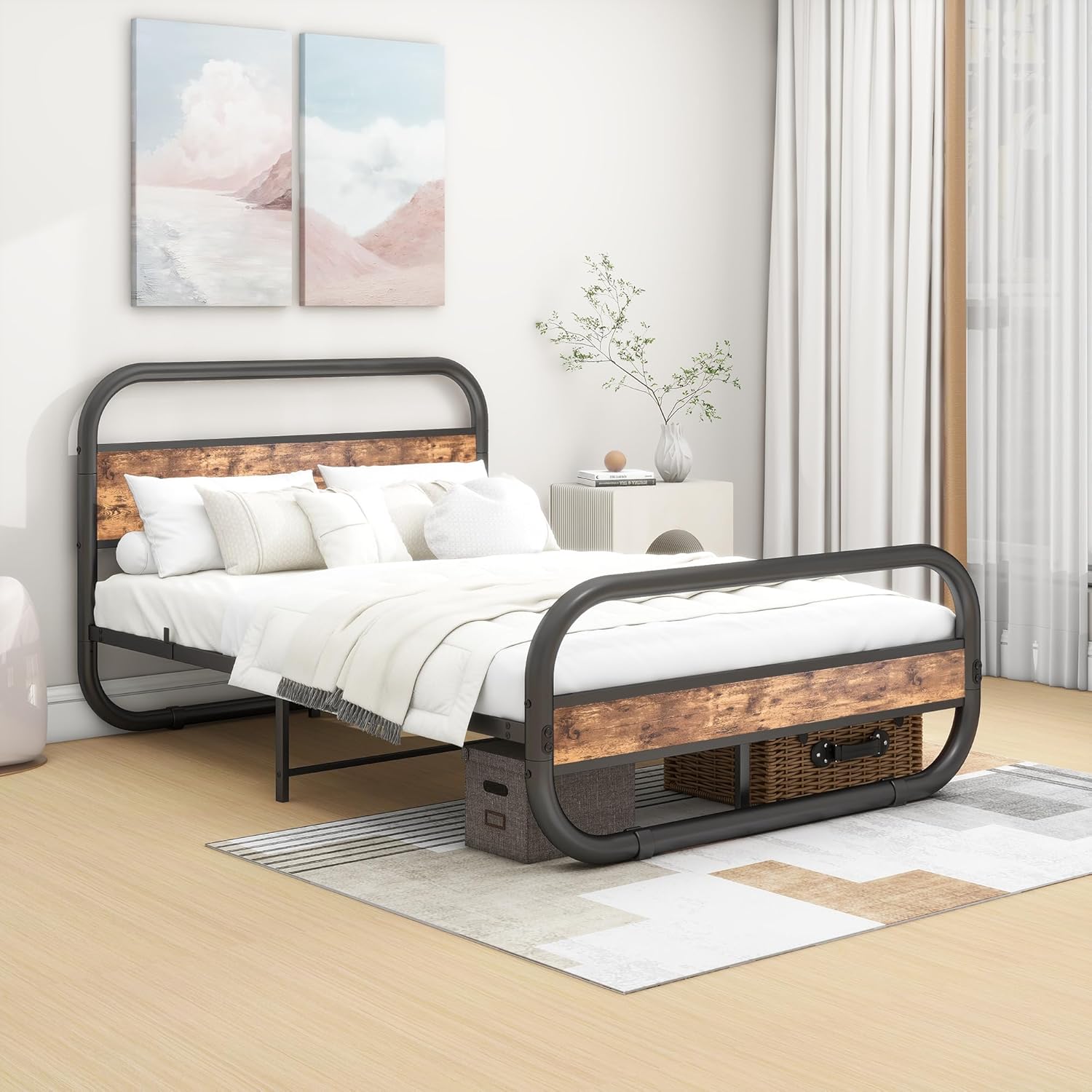 Metallbett 120x200 cm Braun mit Lattenrost – Bild 5