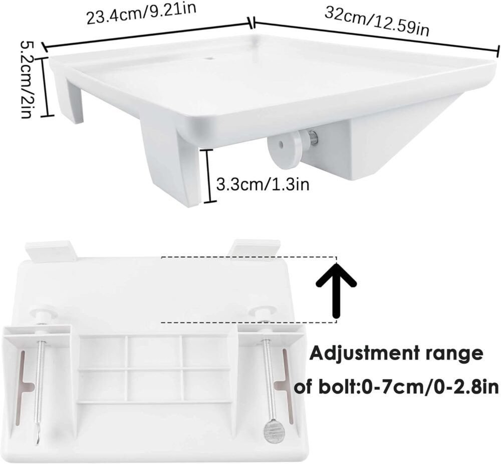 Nachttisch Regal BedShelfie Weiß Clip-On mit Kabelführung, Tablett-Organizer (ca. 32 * 23.5cm) – Bild 6