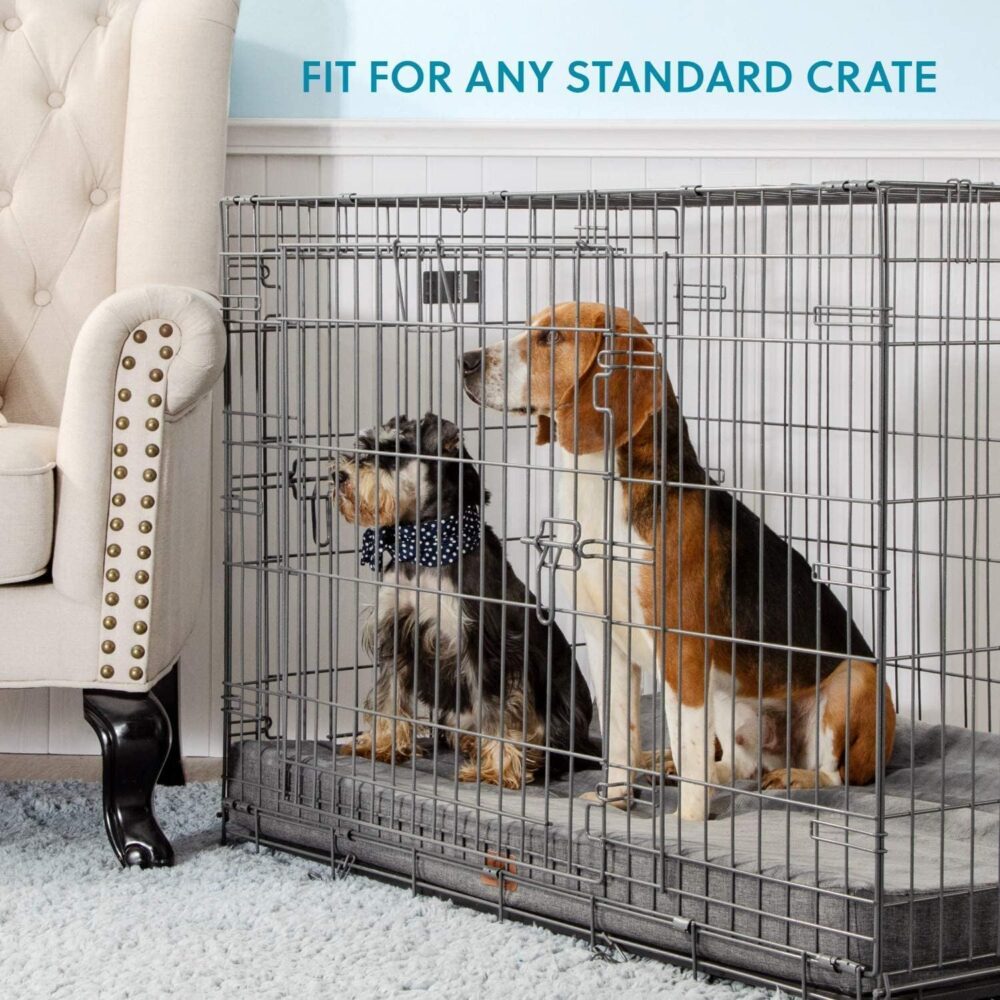 Orthopädisches Hundekissen für große Hunde | Waschbares Hundebett 89x56x8 cm mit 2-in-1 Memoryschaum in Dunkelgrau – Bild 5