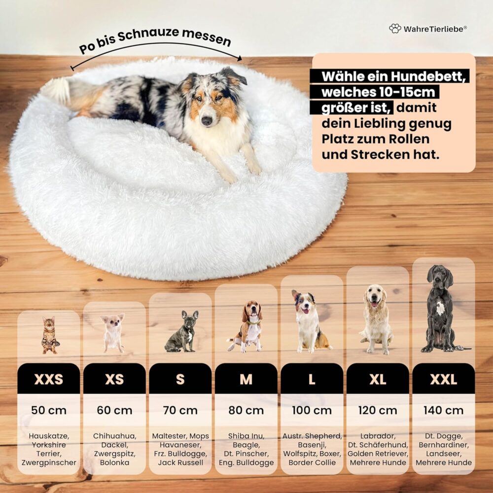Hundebett Fluffy Wolke - Waschbarer Bezug, Flauschiges Hundekissen für Große, Mittelgroße & Kleine Hunde | Komfortabler Hundekorb – Bild 6