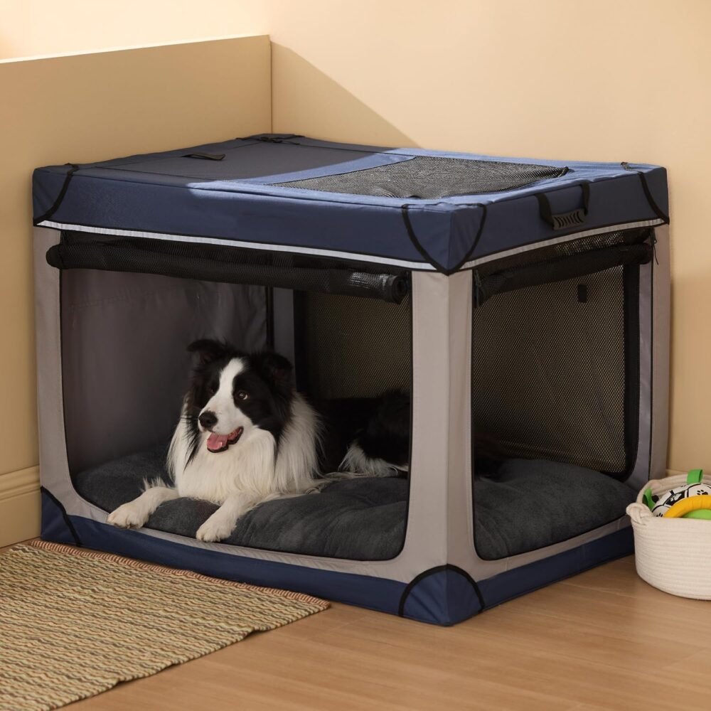 Waschbares XL Hundebett 104x69 cm grau rutschfest – Bild 7