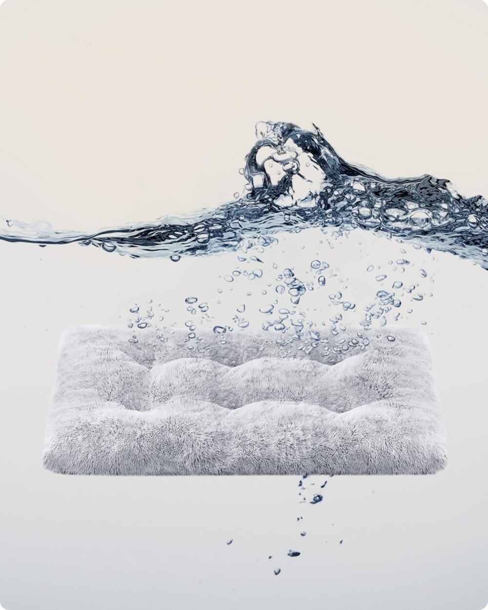 Flauschiges Hundebett: Hundekissen und flauschige Hundematte mit langem Plüsch (122 x 74 cm) – weiche Polsterung, waschbar, multifunktional, in Ombré-Grau. – Bild 7