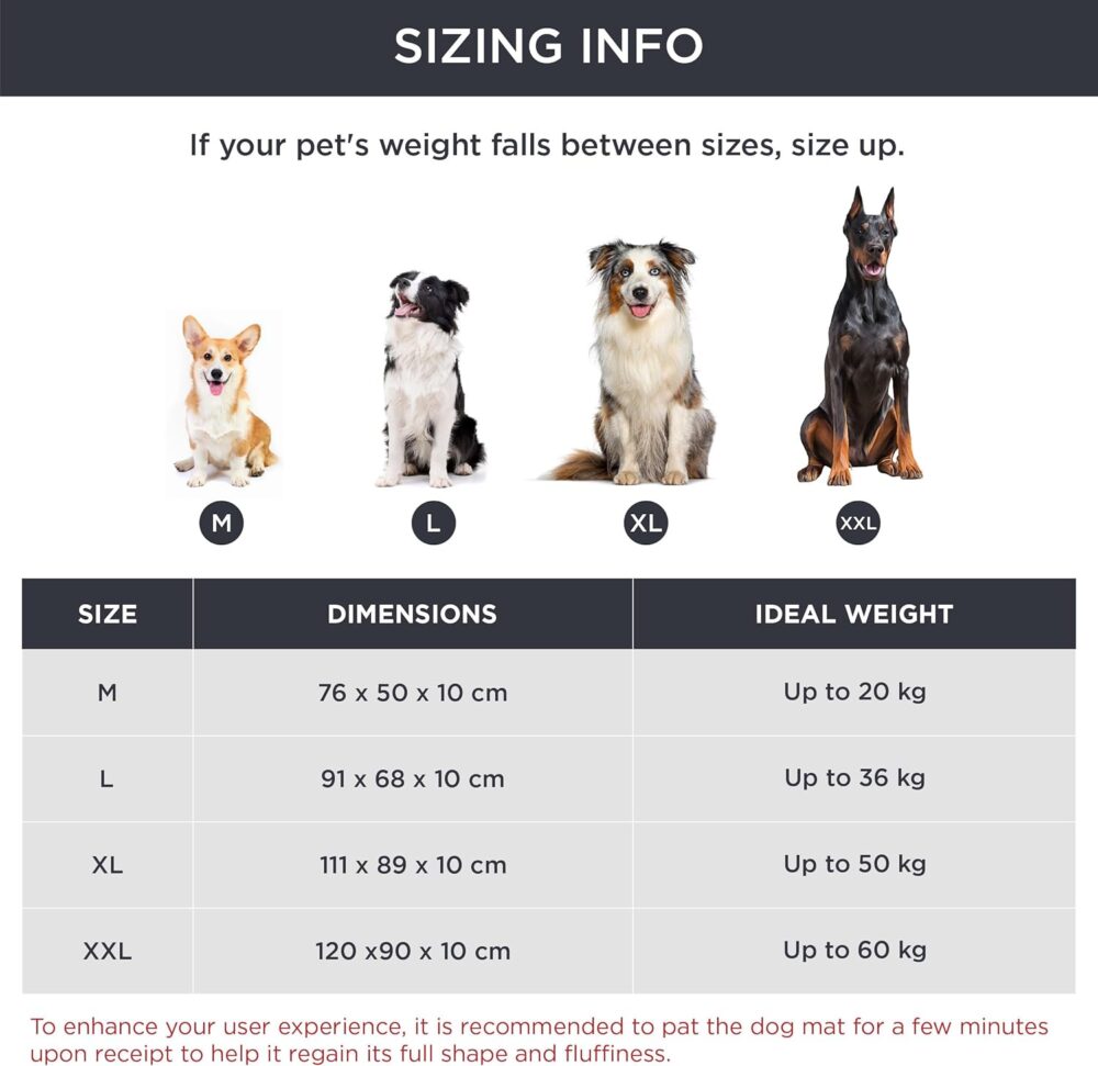 Hundekissen für große Hunde | Waschbare, wasserdichte Hundematte 111x89x10 cm, Outdoor geeignet, gepolstert in Grau, XXL Hundebett – Bild 7