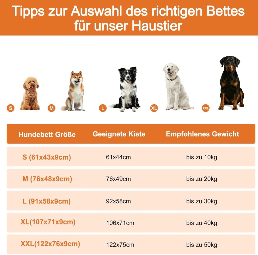Hundebett für große Hunde – Flauschig, Wasserdicht, Waschbar, Rutschfest, 122x76 cm, Grau – Bild 6