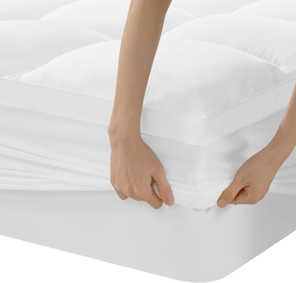 Dicker Matratzentopper 140x200cm (5 cm hoch): Weicher Microfaser-Matratzenschoner mit tiefen Taschen – Atmungsaktiv & Waschbar