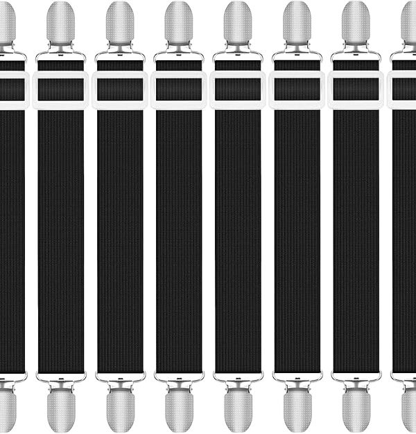 8er Set verstellbare elastische Bettlakenspanner