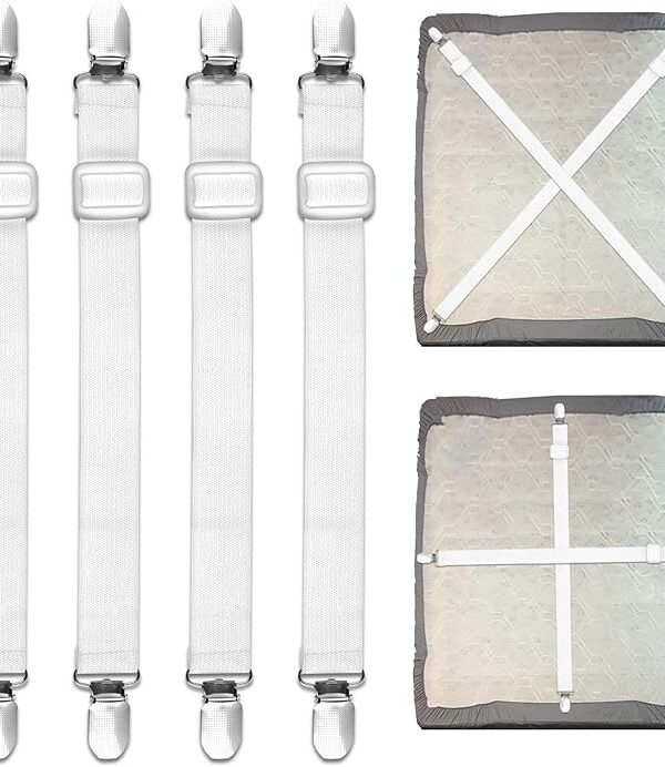 4er Set verstellbare elastische Bettlakenspanner