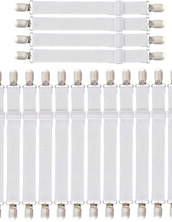 16er Set verstellbare elastische Bettlakenspanner