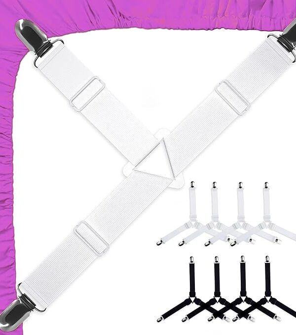 8er Set dreieckige verstellbare Bettlakenspanner