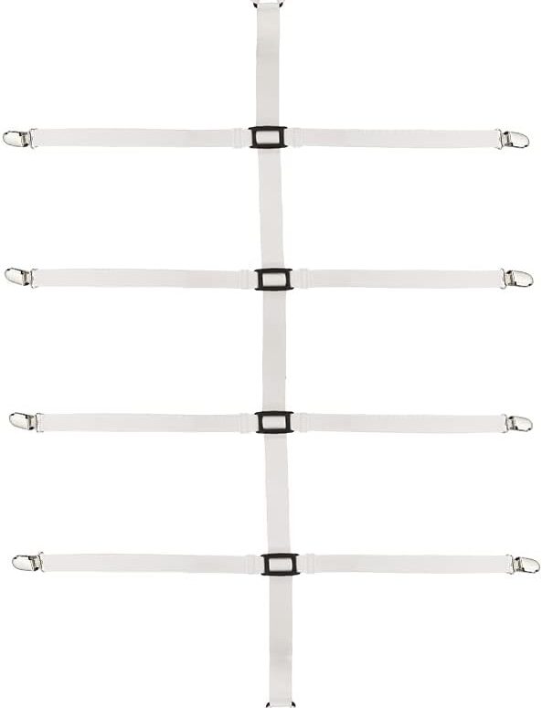 Verstellbare elastische Bettlakenspanner mit Clips