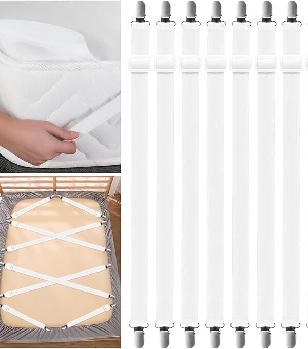 8er Set elastische verstellbare Bettlakenspanner