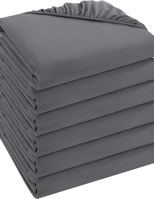 6er Set Spannbettlaken 90x200 cm Mikrofaser Grau