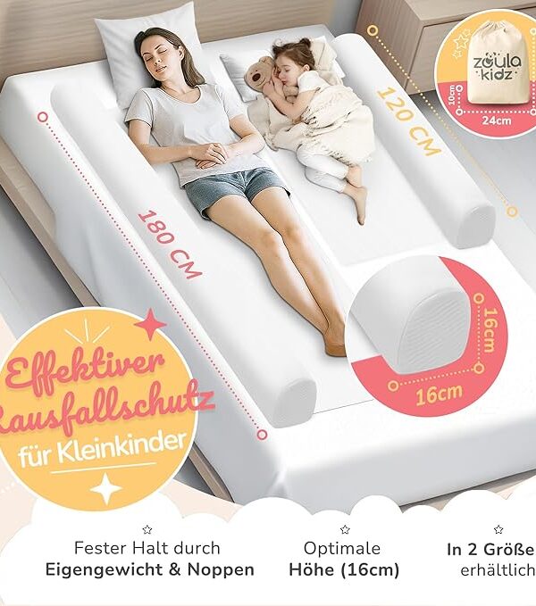 Aufblasbarer Rausfallschutz 120 cm für Kinderbett