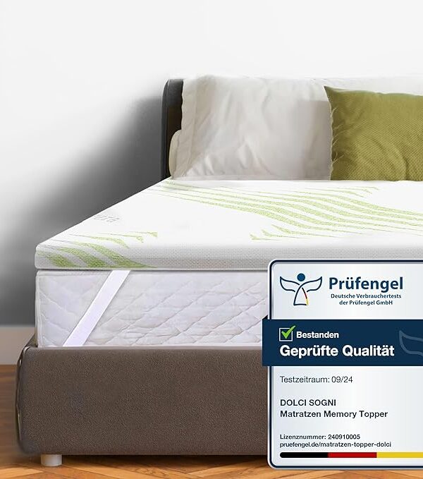 Matratzentopper 140x200 cm Memory Foam Aloe Vera