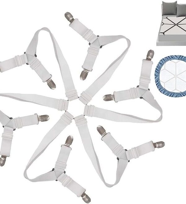 Verstellbare Bettlakenspanner mit 12 Metallclips