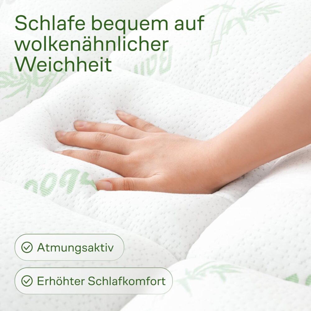 Bambus Topper 180x200 cm kühlend & atmungsaktiv – Bild 2
