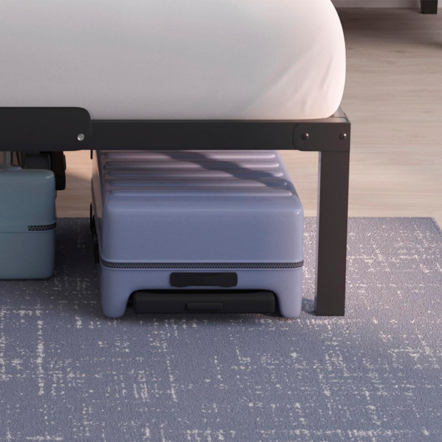 Metallbett 80x200 cm mit Lattenrost und Stauraum – Bild 5