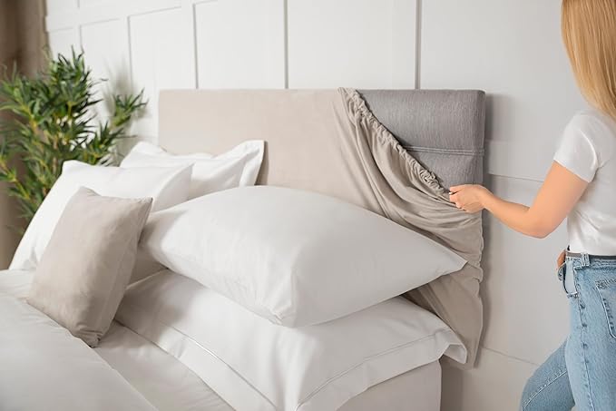 Elastischer Kopfteilbezug aus Wildlederimitat – Bild 3