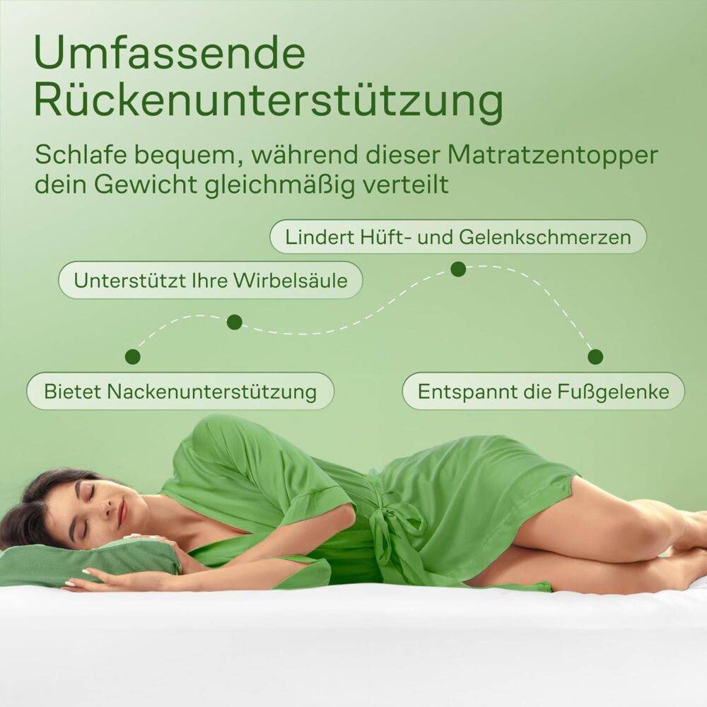 Bambus Topper 180x200 cm kühlend & atmungsaktiv – Bild 3