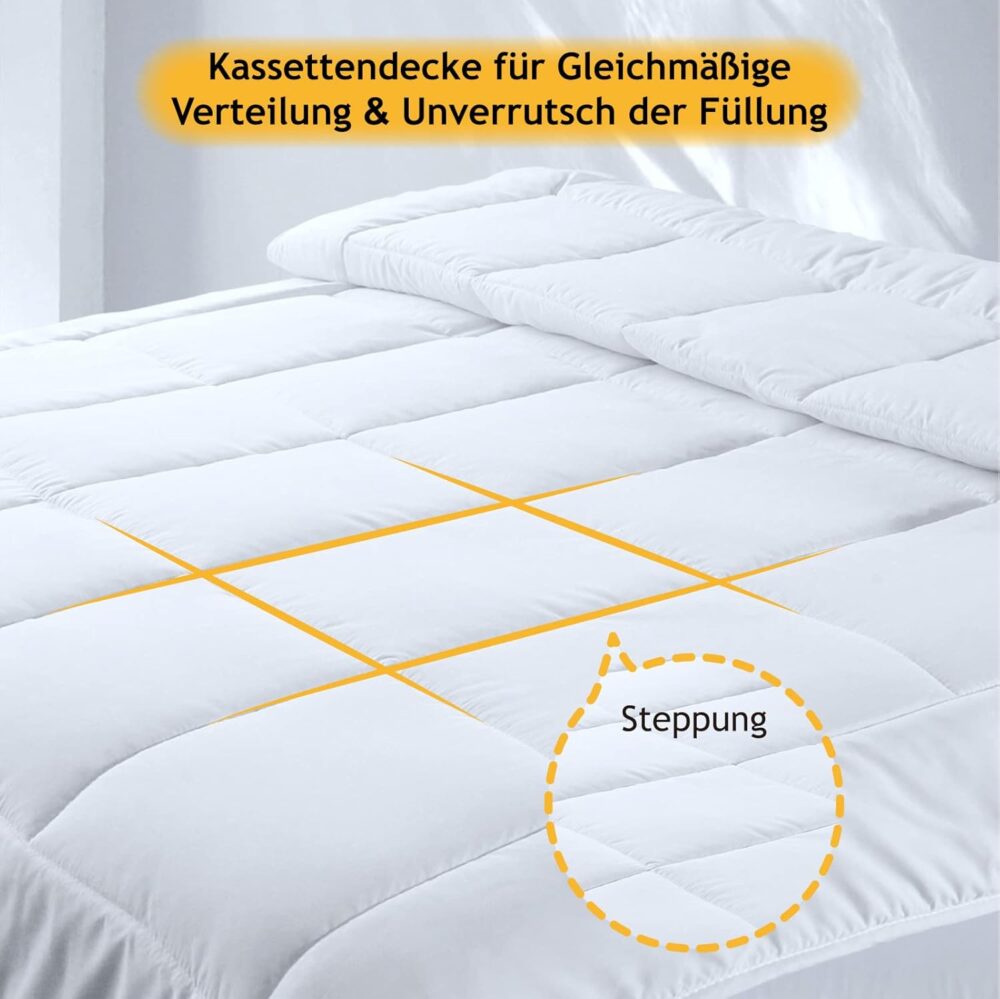 4-Jahreszeiten-Kombidecke 135x200 cm – Leichte Sommerdecke und warme Steppdecke zum Knöpfen – Bild 4