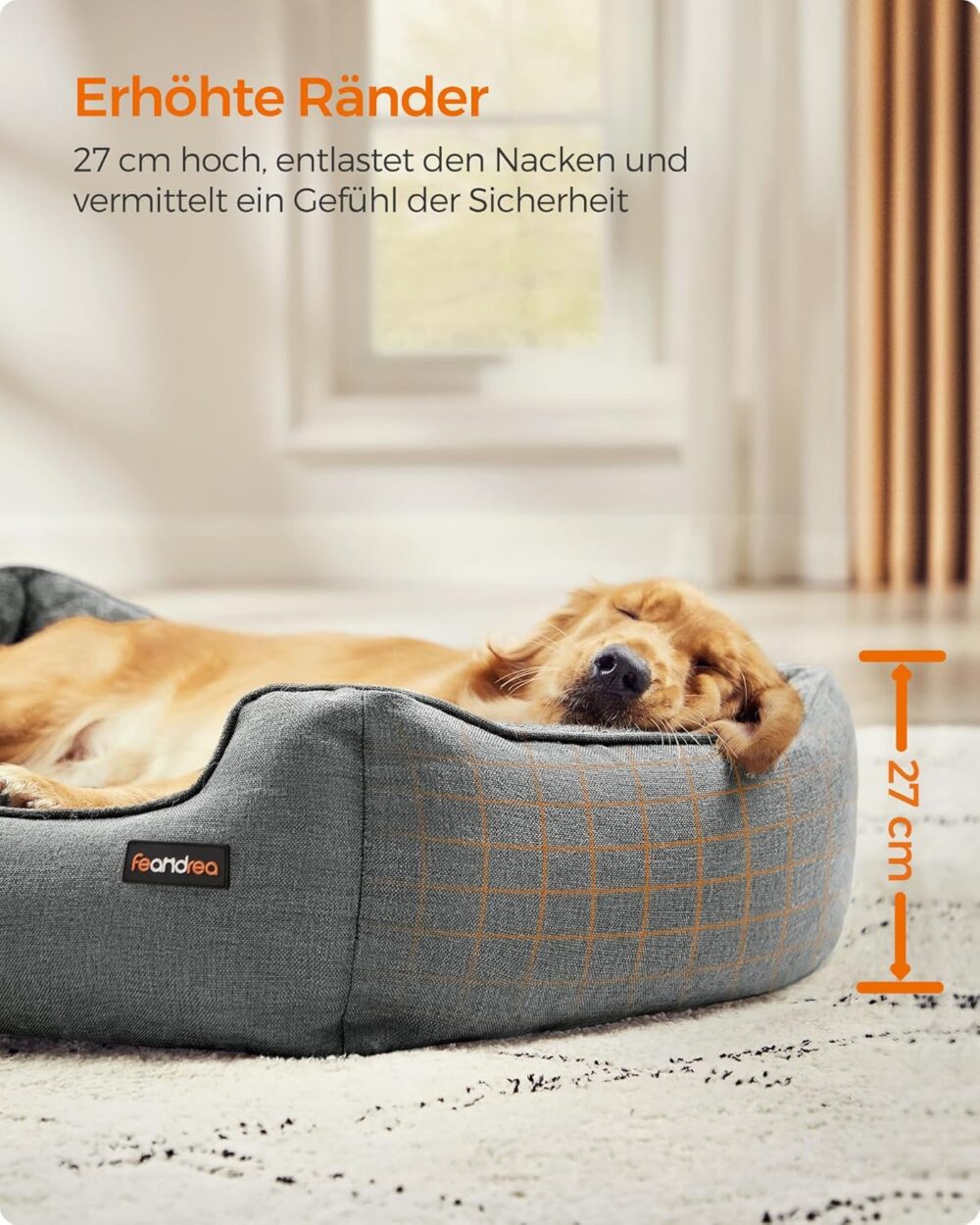 Hundebett XL 110x75x27 cm Hellgrau waschbar – Bild 6
