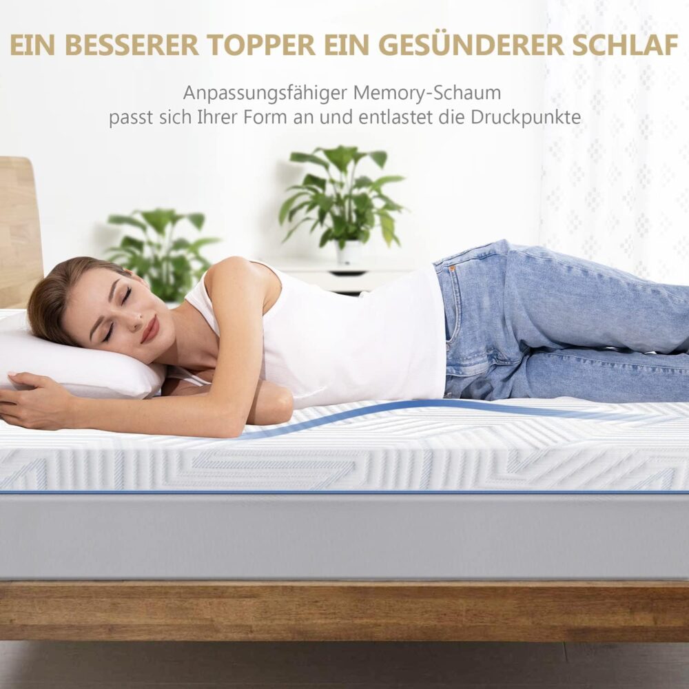 Gel Memory Foam Topper 90x200 cm H2 H3 – Bild 6