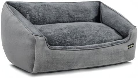 Hundebett XL 110x75x27 cm Hellgrau waschbar