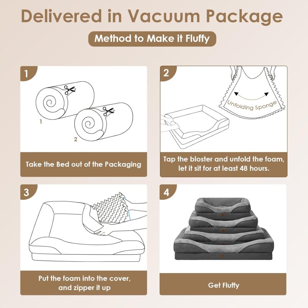 Orthopädisches Hundebett Memory Foam wasserdicht – Bild 7