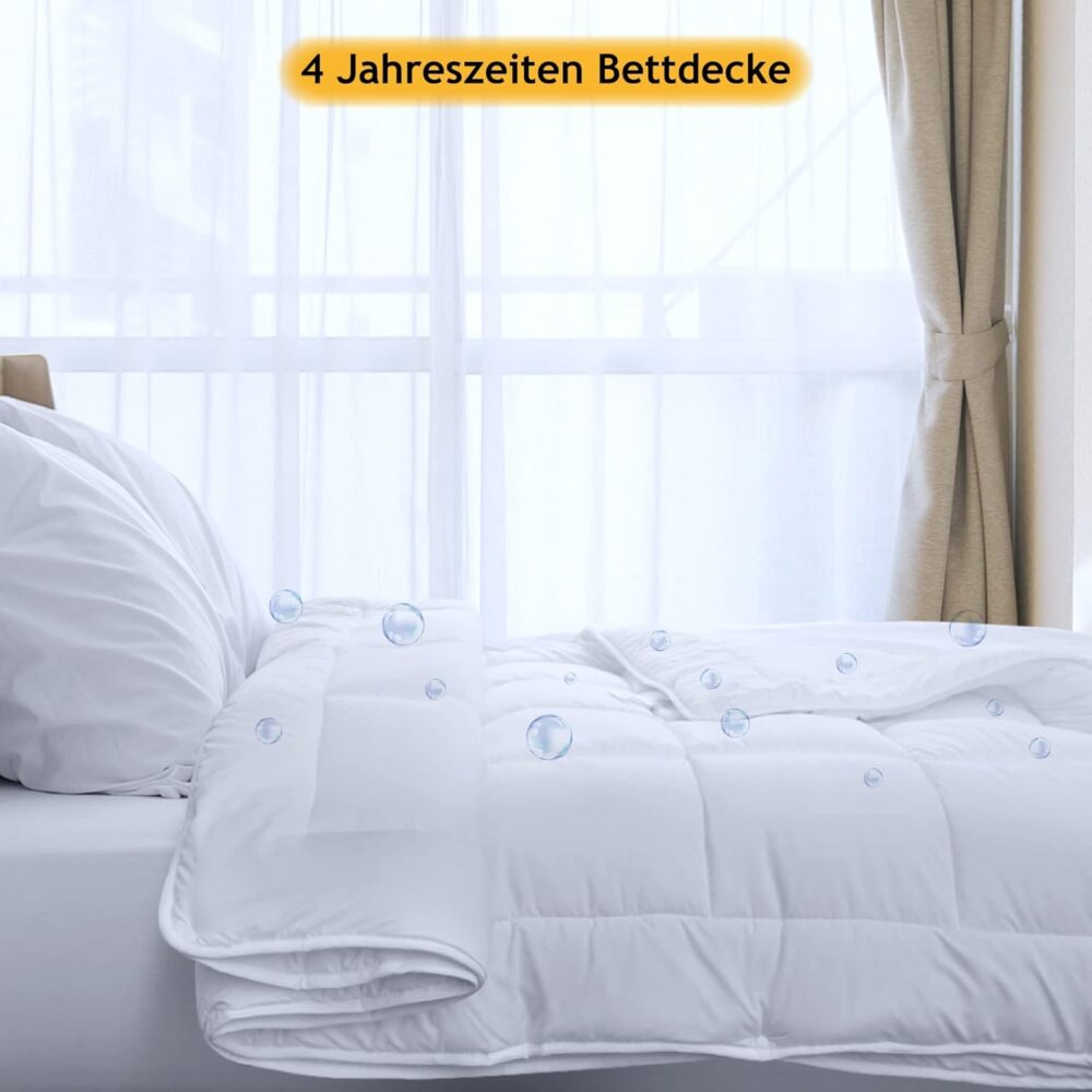 4-Jahreszeiten-Kombidecke 135x200 cm – Leichte Sommerdecke und warme Steppdecke zum Knöpfen – Bild 8