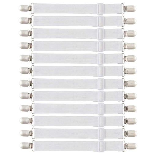 12er Set verstellbare elastische Bettlakenspanner