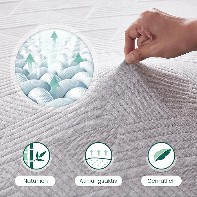 Hochwertiger 180×200 cm Gel-Schaum Topper – Härtegrad H3/H4, 7 cm Höhe – Ideal für Boxspringbetten, Schlafsofas & mehr