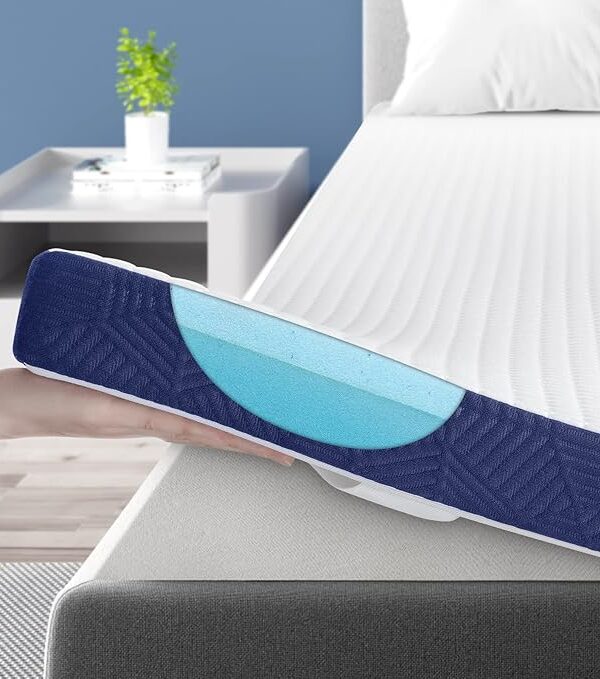 Gel-Memory-Foam Topper 120x200 cm ergonomisch waschbar