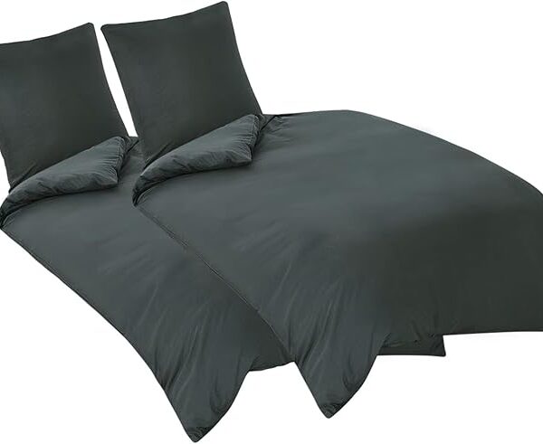 4-teiliges Bettwäsche-Set 135x200 cm in Grau – Weiche Mikrofaser