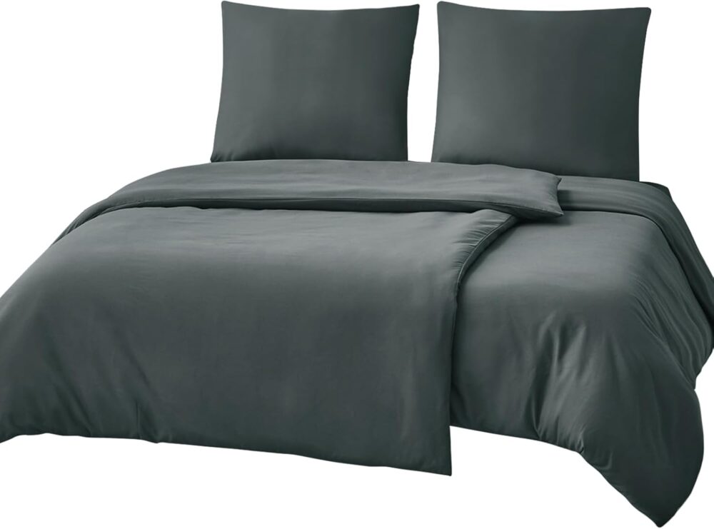 4-teiliges Bettwäsche-Set 135x200 Anthrazit Mikrofaser