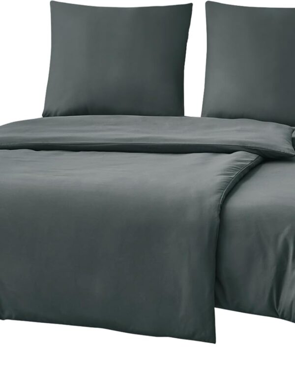 4-teiliges Bettwäsche-Set 135x200 Anthrazit Mikrofaser