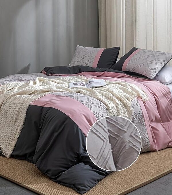 2-teiliges Bettwäsche-Set 135x200 Boho Grau Mikrofaser